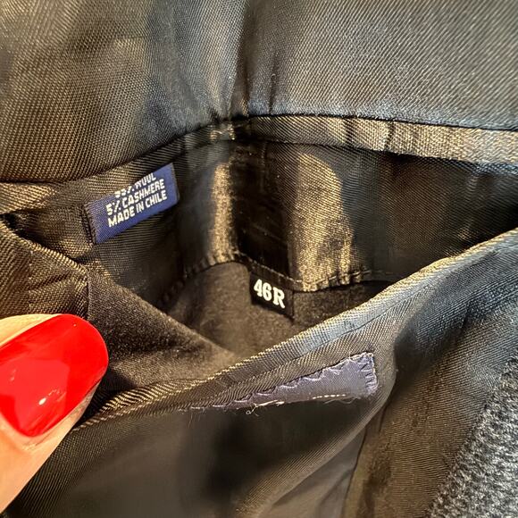 Brooks Brothers Gray Houndstooth Plaid Wool Cashmere Blazer Sport Coat Jacket 46 - Picture 7 of 11